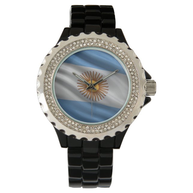 Flagge Argentiniens Armbanduhr (Vorderseite)