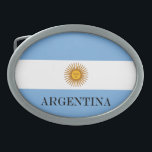 Flagge Argentiniens Bandera De Argentina Ovale Gürtelschnalle<br><div class="desc">Argentinienflagge Bandera De Argentina Flagge Bandera De Argentina Die blau-weißen Farben wurden von Manuel Belgrano, dem Anführer der argentinischen Revolution gegen Spanien, gewählt und repräsentieren den blauen Himmel, um weiße Wolken zu enthüllen, wie es angeblich geschehen ist, als die Demonstration der Befreiung in Buenos Aires, Argentinien, am 25. Mai #argentinische...</div>