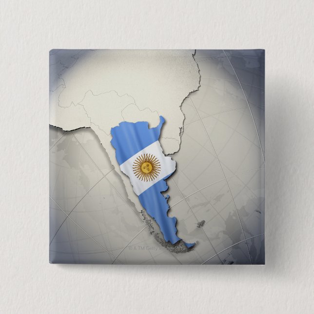 Flagge Argentiniens Button (Vorderseite)