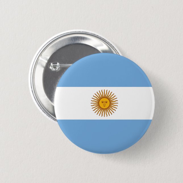 Flagge Argentiniens Button (Vorne & Hinten)