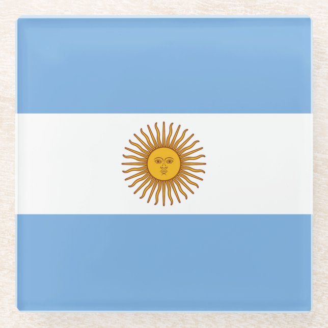 Flagge Argentiniens Glasuntersetzer (Vorderseite)