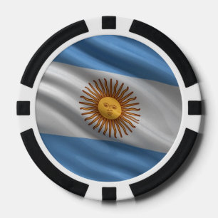 Flagge Argentiniens Pokerchips