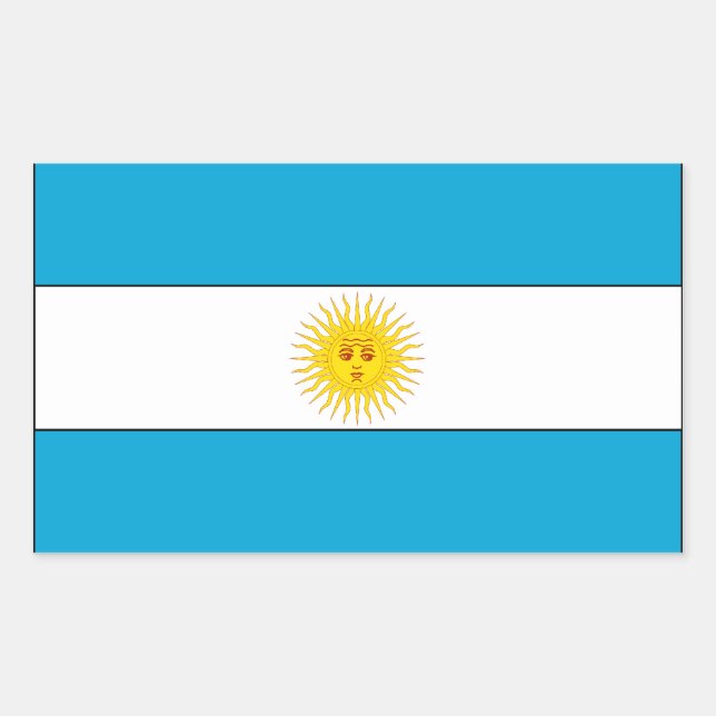 Flagge Argentiniens Rechteckiger Aufkleber (Vorderseite)