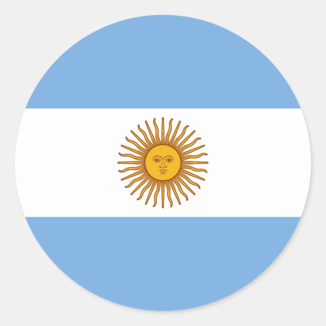 Flagge Argentiniens Runder Aufkleber (Vorderseite)