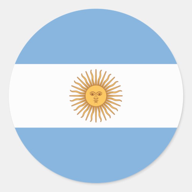 Flagge Argentiniens Runder Aufkleber (Vorderseite)