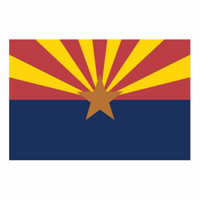 Flagge Arizona Freistehende Fotoskulptur (Vorne)
