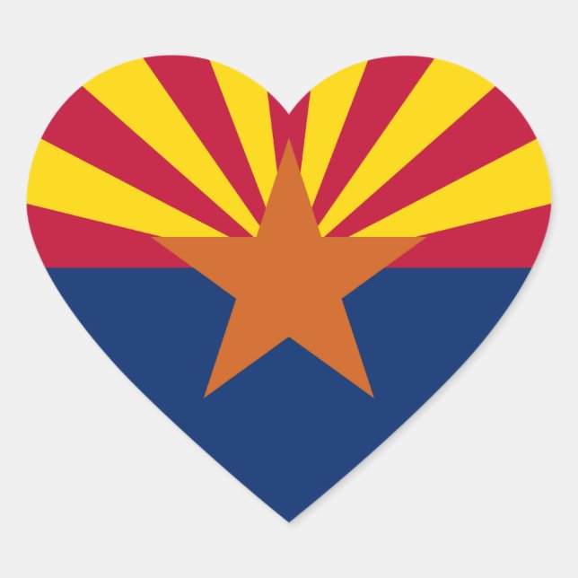Flagge Arizona Herz-Aufkleber (Vorderseite)