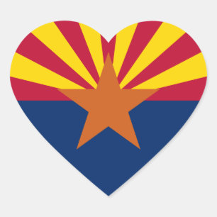 Flagge Arizona Herz-Aufkleber