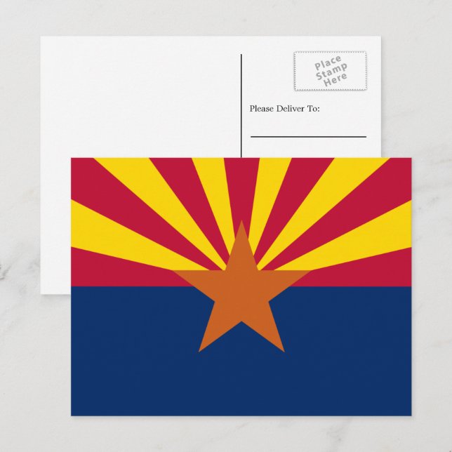 Flagge Arizonas, Flagge von Arizona Postkarte (Vorne/Hinten)