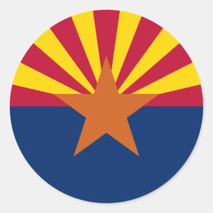 Flagge Arizonas, Flagge von Arizona Runder Aufkleber