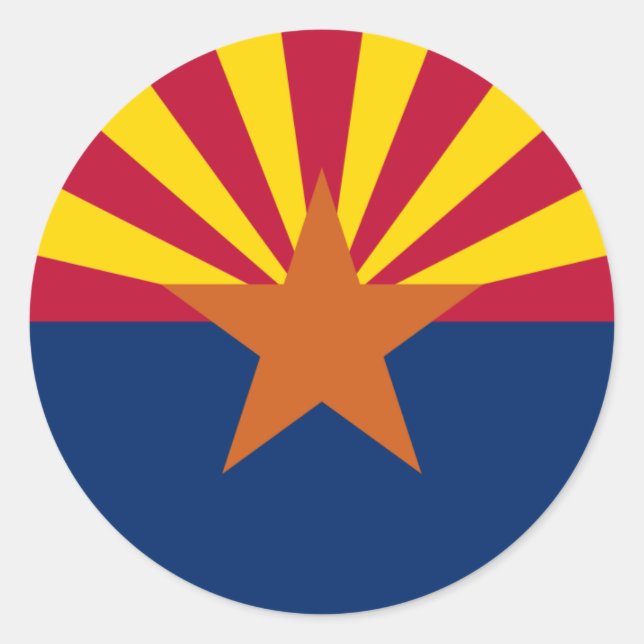 Flagge Arizonas, Flagge von Arizona Runder Aufkleber (Vorderseite)