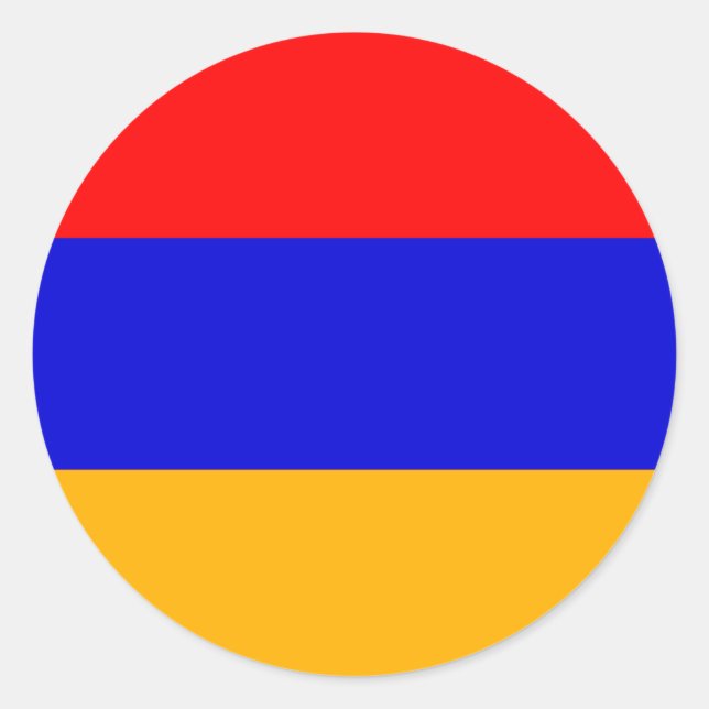 Flagge Armeniens Runder Aufkleber (Vorderseite)