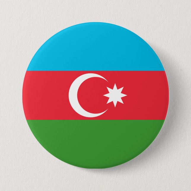 Flagge Aserbaidschans Button (Vorderseite)