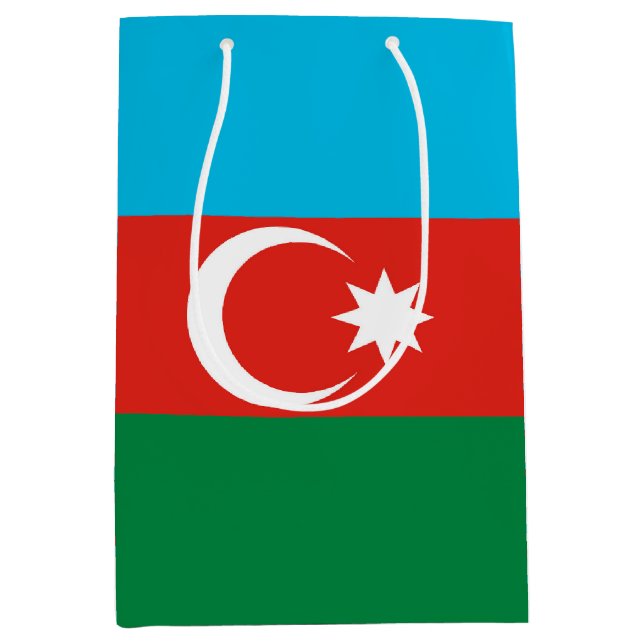 Flagge Aserbaidschans Mittlere Geschenktüte (Vorderseite)