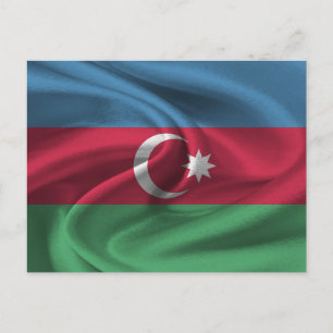 Flagge Aserbaidschans Postkarte