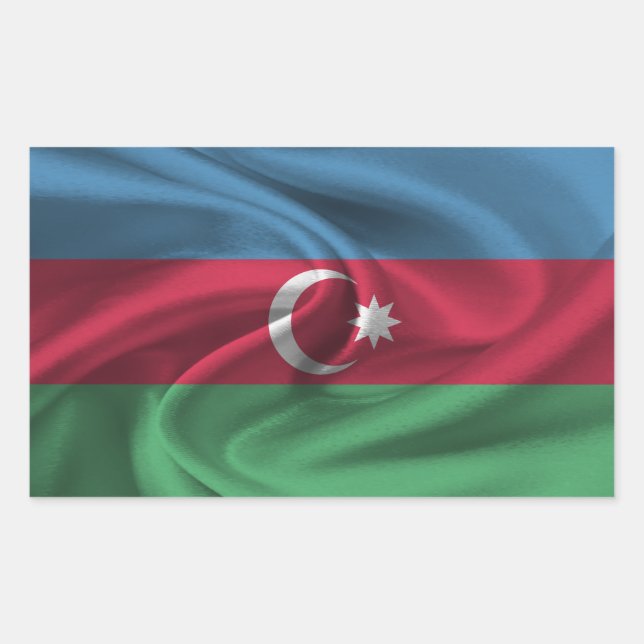 Flagge Aserbaidschans Rechteckiger Aufkleber (Vorderseite)