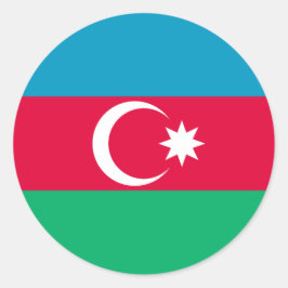 Flagge Aserbaidschans Runder Aufkleber