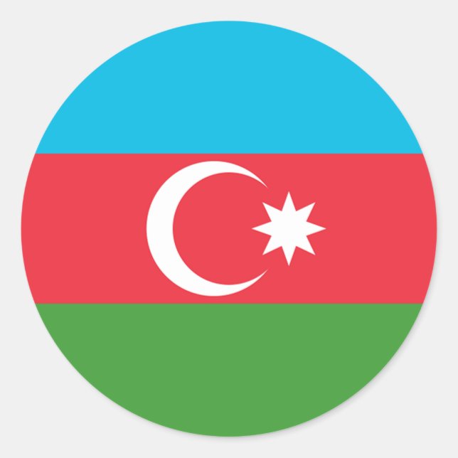 Flagge Aserbaidschans Runder Aufkleber (Vorderseite)