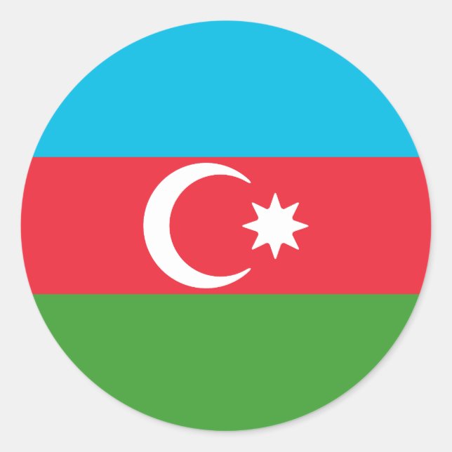 Flagge Aserbaidschans Runder Aufkleber (Vorderseite)