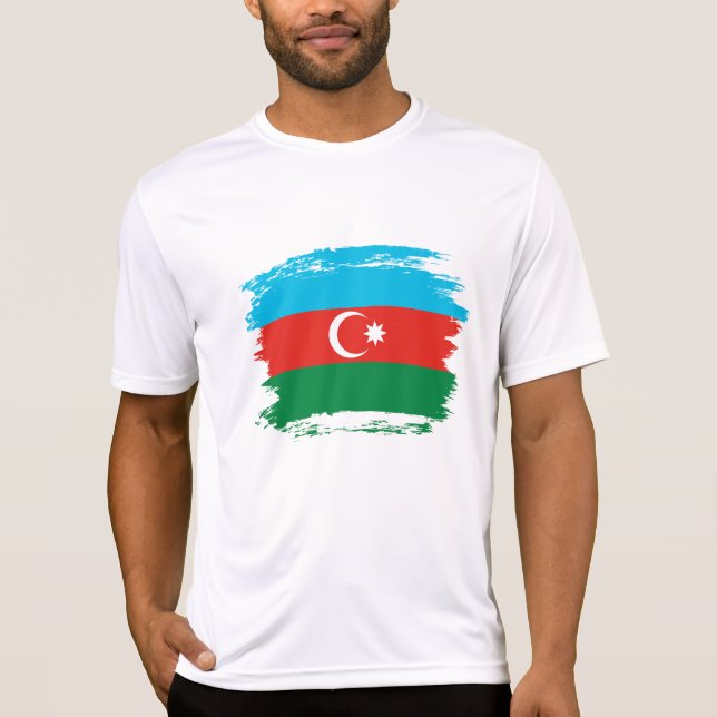 Flagge Aserbaidschans T-Shirt (Vorderseite)