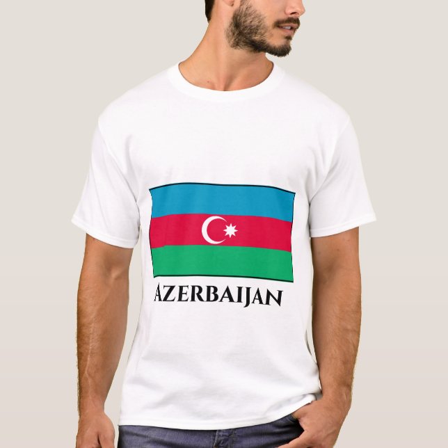 Flagge Aserbaidschans T-Shirt (Vorderseite)