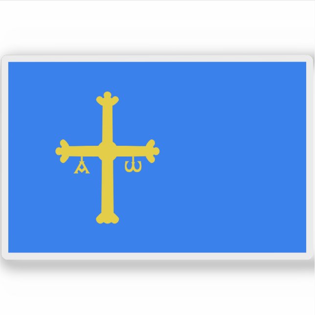 Flagge Asturiens Aufkleber (Vorderseite)
