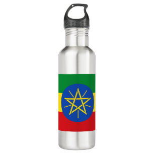 Flagge Äthiopiens Edelstahlflasche