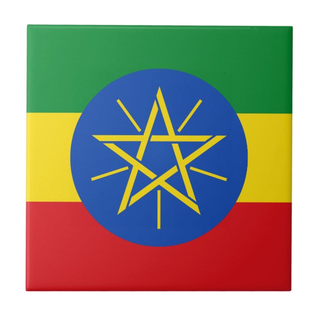Flagge Äthiopiens Fliese (Vorderseite)