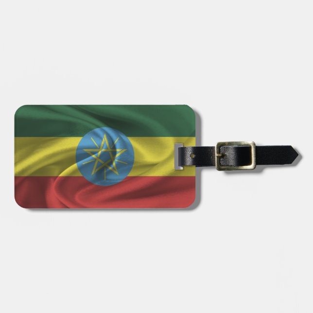 Flagge Äthiopiens Gepäckanhänger (Vorderseite horizontal)