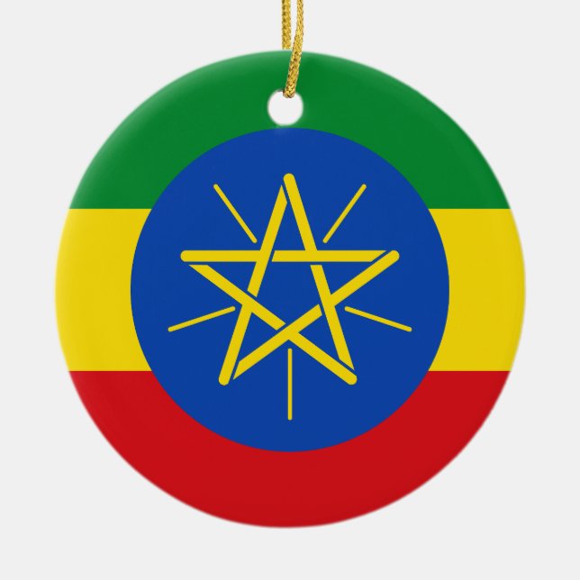 Flagge Äthiopiens Keramik Ornament (Vorne)