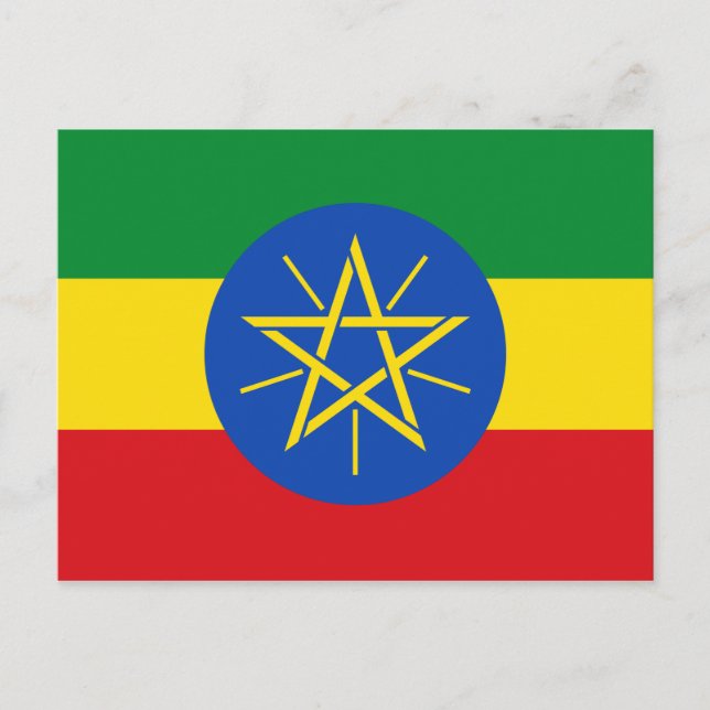 Flagge Äthiopiens Postkarte (Vorderseite)