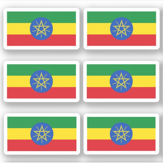 Flagge Äthiopiens - Sammelaufkleber Aufkleber (Vorderseite)