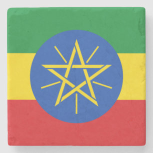 Flagge Äthiopiens Steinuntersetzer