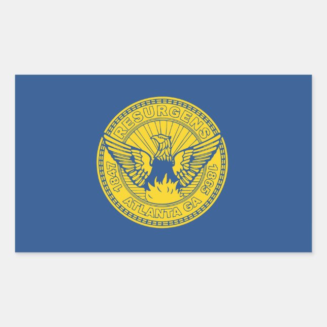 Flagge Atlanta, Georgien Rechteckiger Aufkleber (Vorderseite)