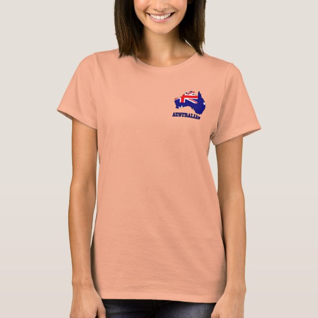 Flagge auf Karte Australiens T-Shirt (Vorderseite)