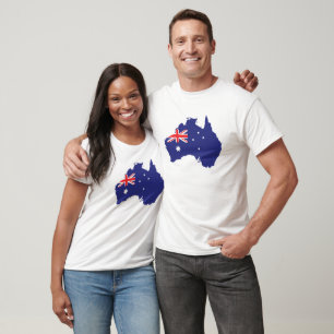 Flagge Australiens - Länderkarte T-Shirt