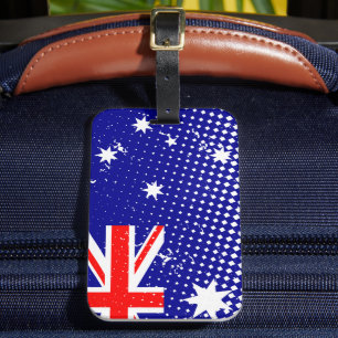 Flagge Australiens mit gestörten Halftonwirkungen Gepäckanhänger