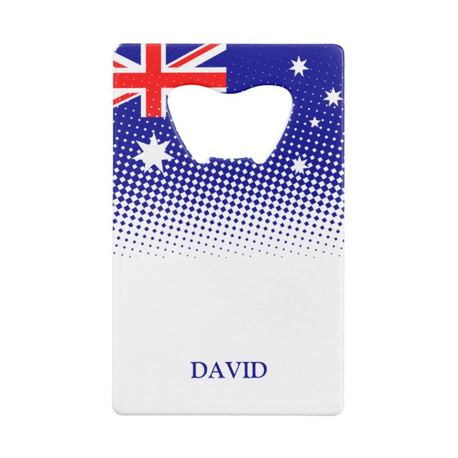 Flagge Australiens mit Kreditkarte mit halber Wirk Geldbeutel Flaschenöffner (Rückseite)