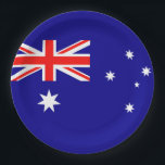 Flagge Australiens Pappteller<br><div class="desc">Flagge Australiens: Die Flagge des Vereinigten Königreichs "Union Jack" befindet sich in der oberen linken Ecke,  darunter der Stern der Föderation. Die anderen Sterne repräsentieren die Konstellation des Südkreuzes.</div>
