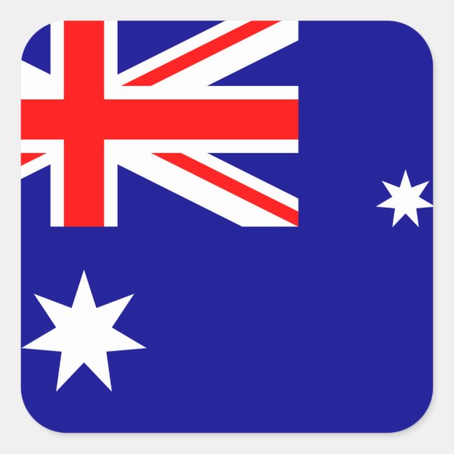 Flagge Australiens Quadratischer Aufkleber (Vorderseite)