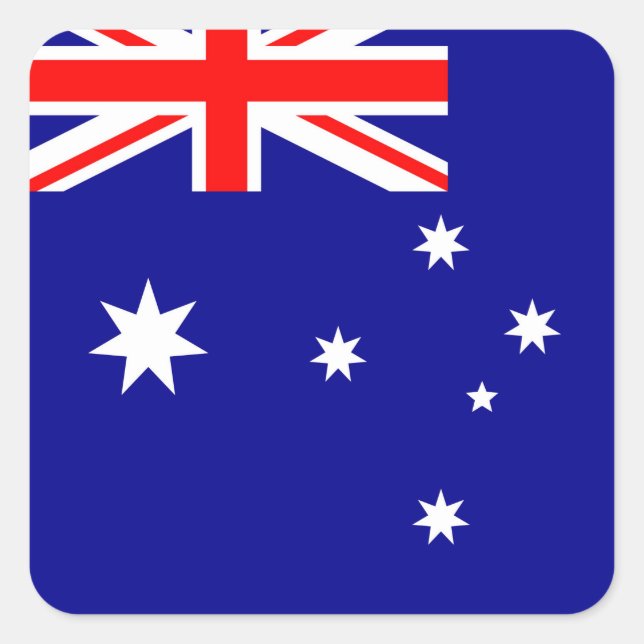 Flagge Australiens Quadratischer Aufkleber (Vorderseite)