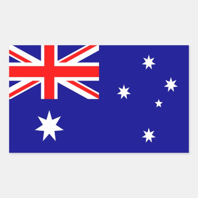 Flagge Australiens Rechteckiger Aufkleber (Vorderseite)