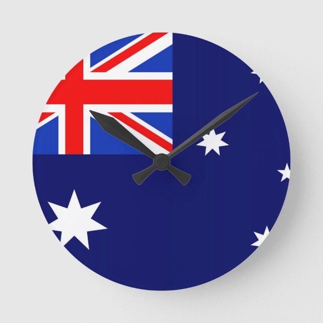 Flagge Australiens Runde Wanduhr (Vorderseite)
