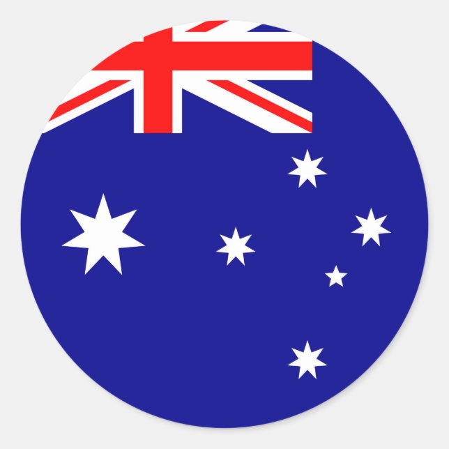 Flagge Australiens Runder Aufkleber (Vorderseite)
