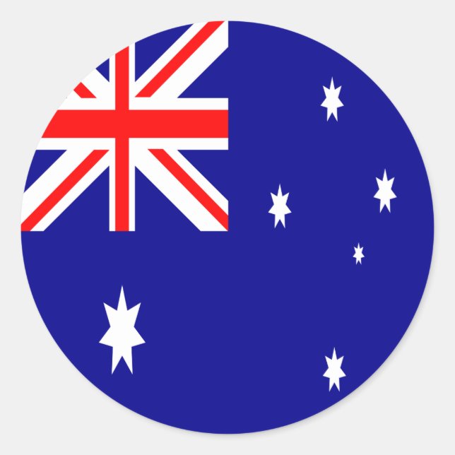 Flagge Australiens Runder Aufkleber (Vorderseite)