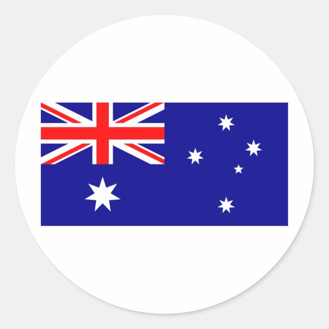 Flagge Australiens Runder Aufkleber (Vorderseite)