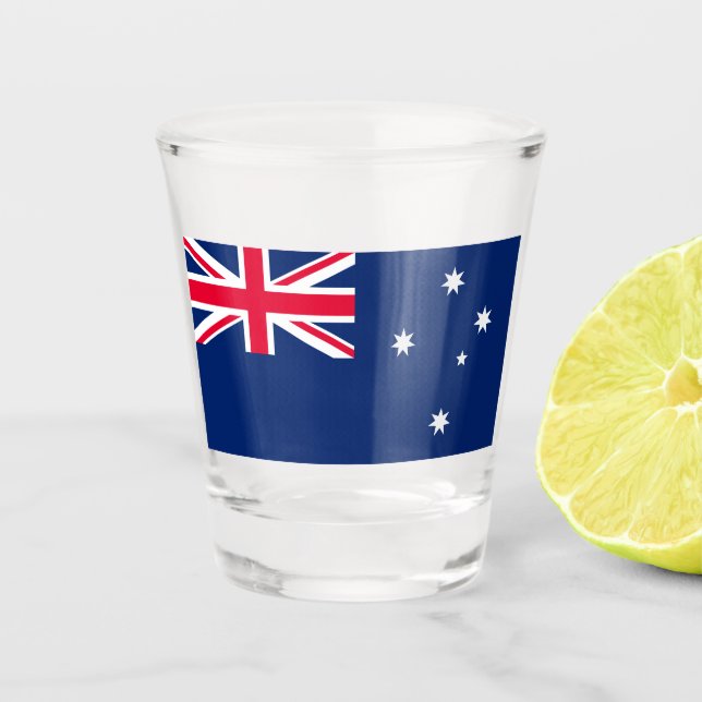 Flagge Australiens Schnapsglas (Vorderseite)