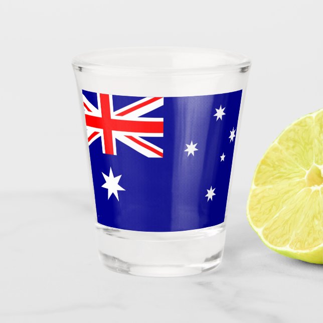 Flagge Australiens Schnapsglas (Vorderseite)