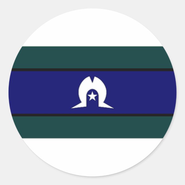 Flagge Australiens Torres Strait Islanders Runder Aufkleber (Vorderseite)