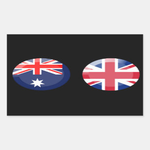 Flagge Australiens und Großbritanniens Rechteckiger Aufkleber
